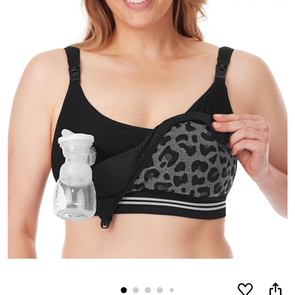 Momcozy Black and Gray Nursing Bra